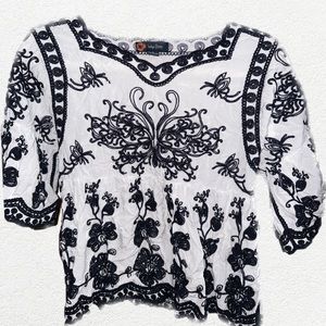 Indigo Poppy Womens Embroidery Boho Chic